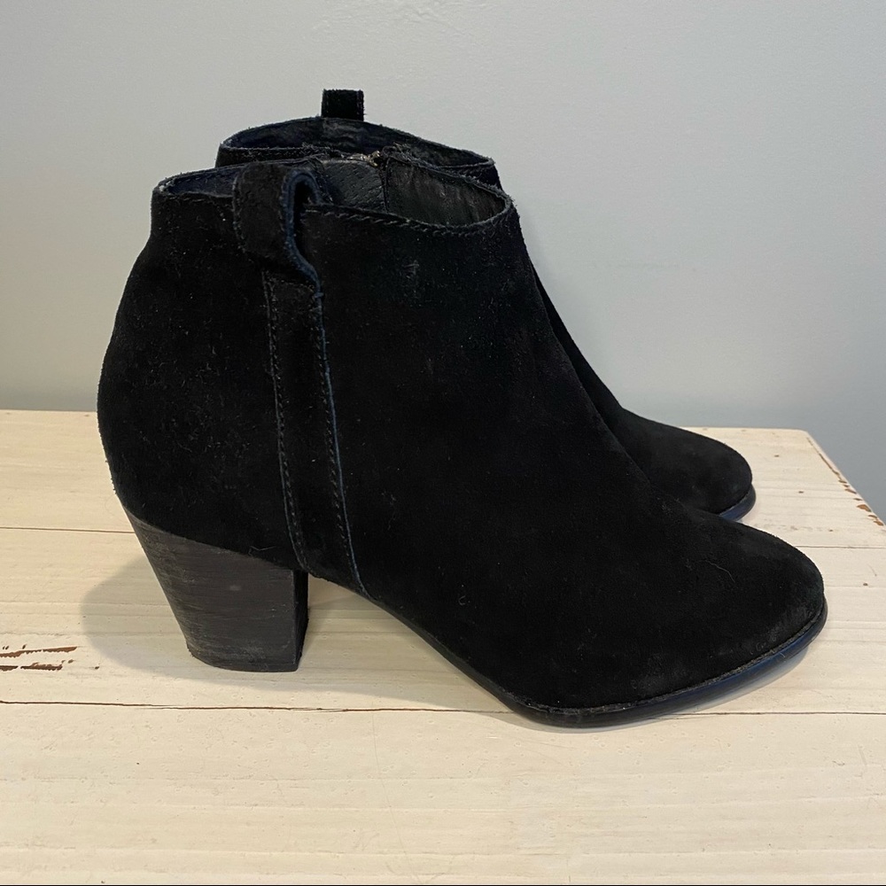 Chelsea Crew black suede booties